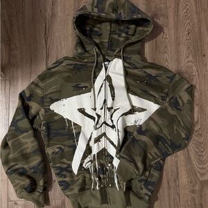 Urban Outfitters Camouflage Zip Up Hoodie